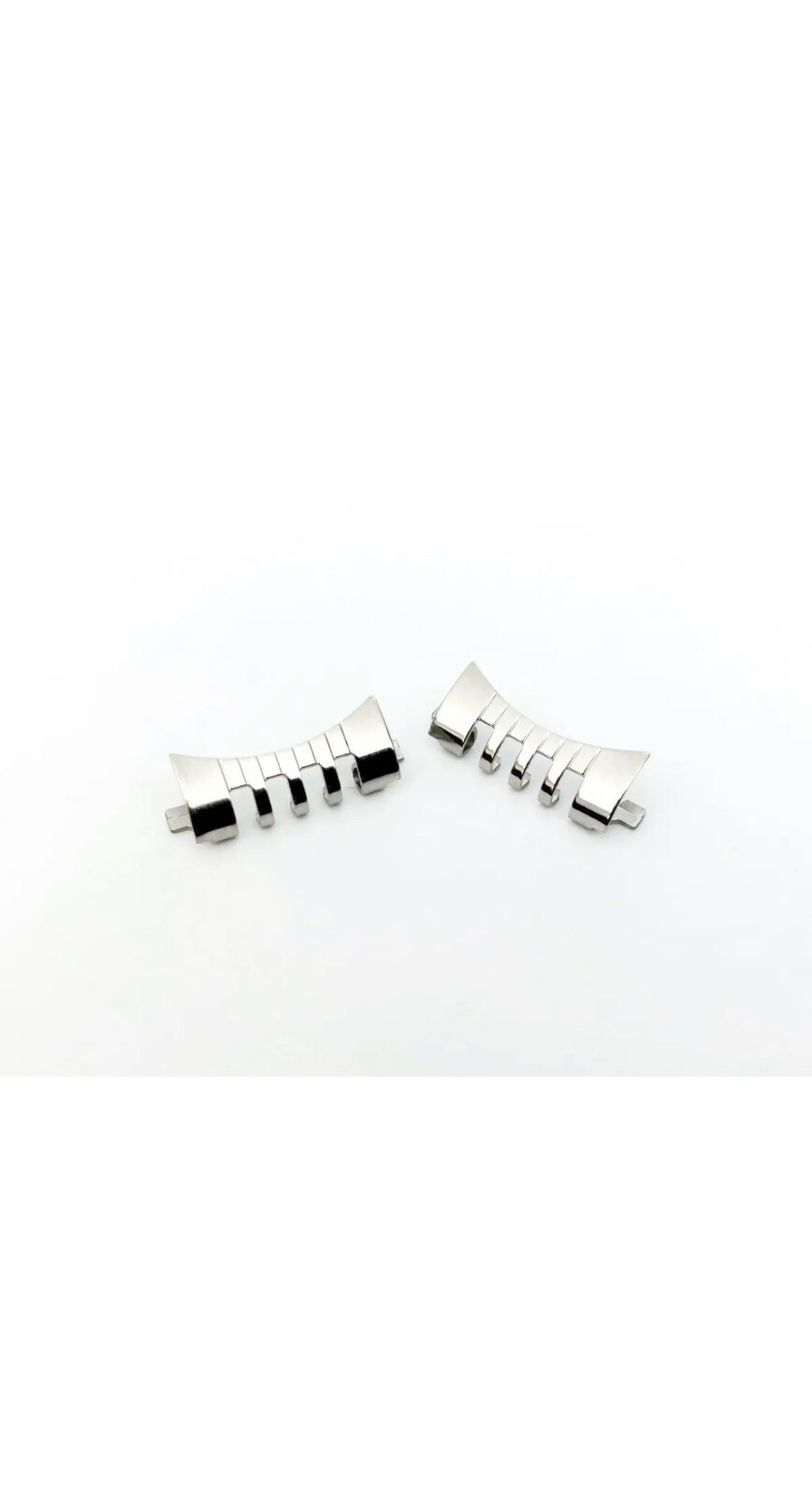 New 18mm Pair Of Lug Ends For Omega Stainless Steel Rice Bead Gents Watch Strap