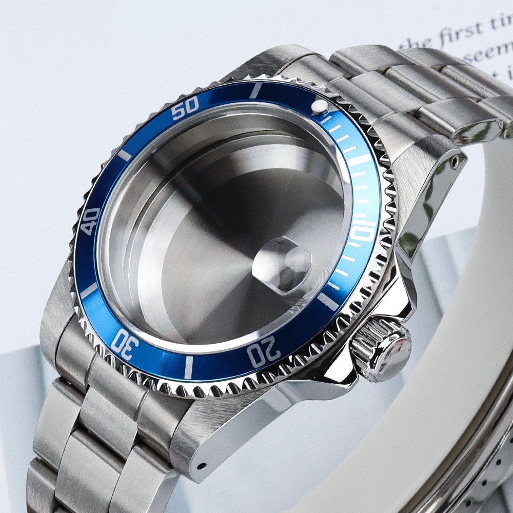 Aviator SUB Watch Cases 39mm+Oyster Bracelet Sapphire Steel For Seiko NH35 NH36
