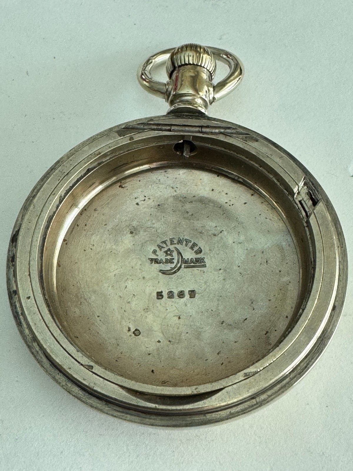 VINTAGE 18 SIZE CRESCENT POCKET WATCH SWING OUT CASE PENDANT & LEVER SET