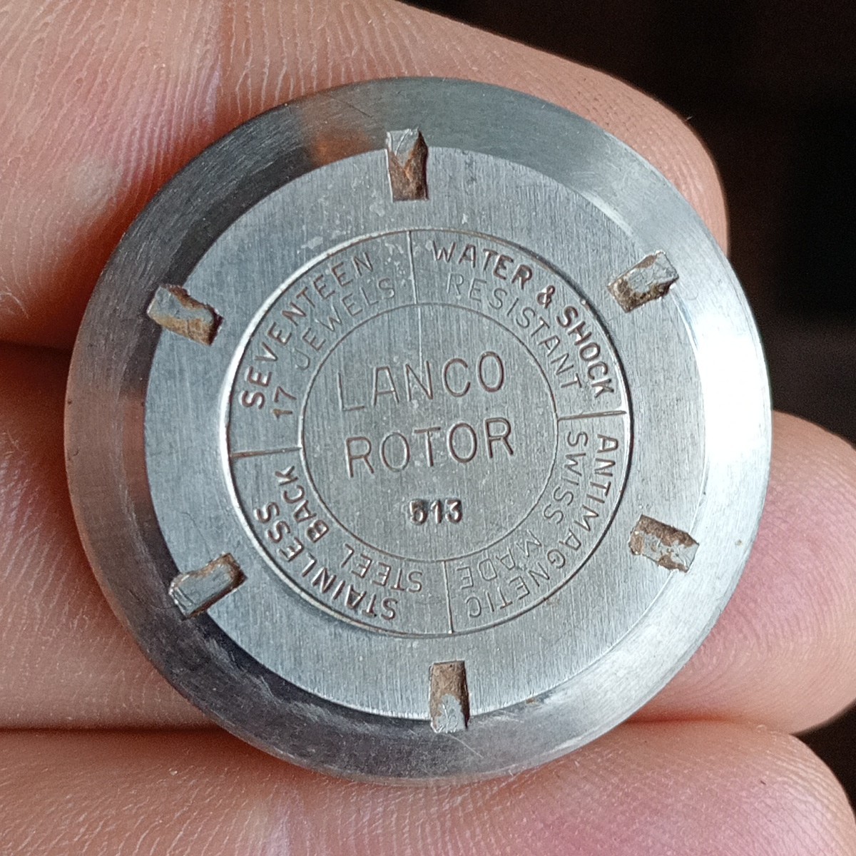 Lanco Rotor ref. 513 Fondello, Case Back, Case Back, Vintage USED