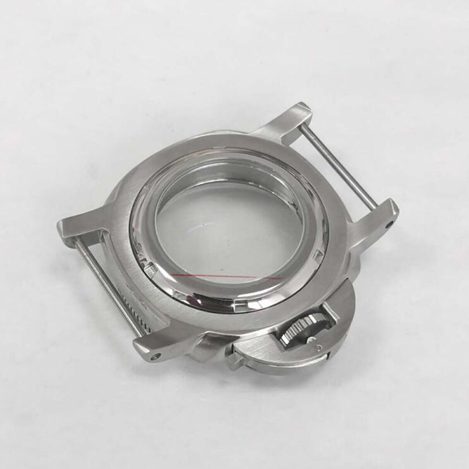 42MM 316L Steel Watch Case Bezel Red Inner Ring Modified Kit for NH35/NH36/4R/7S