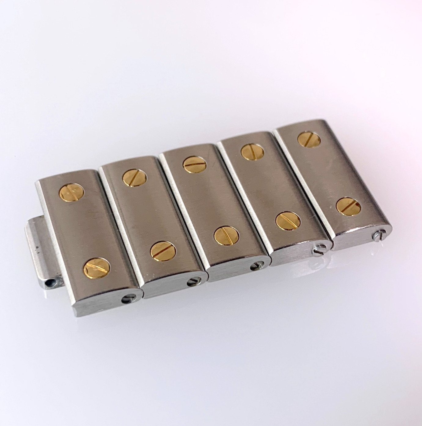 Genuine Cartier Watch Band Bracelet Santos Galbee Gold /SS 5P 16mm Link