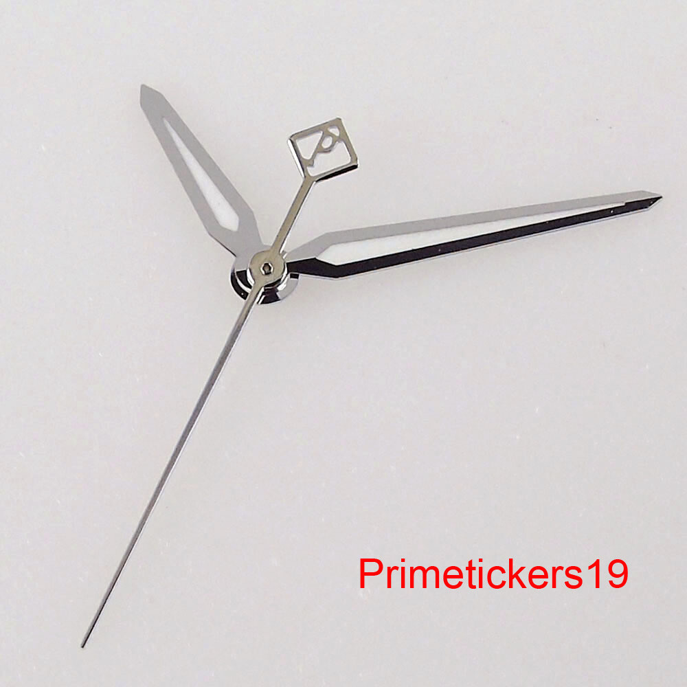 Silver Black Watch Hands Green Luminous Fit NH35 NH36 ETA2824 PT5000 Movement