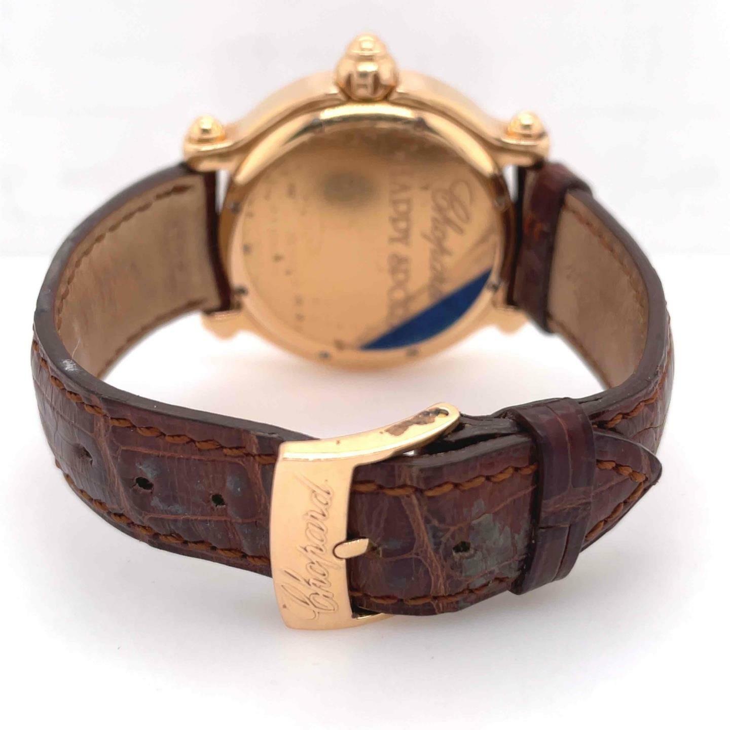 Chopard Happy Sport Sun Quartz 37 mm 18k Rose Gold Brown Dial Ladies 283578-5001