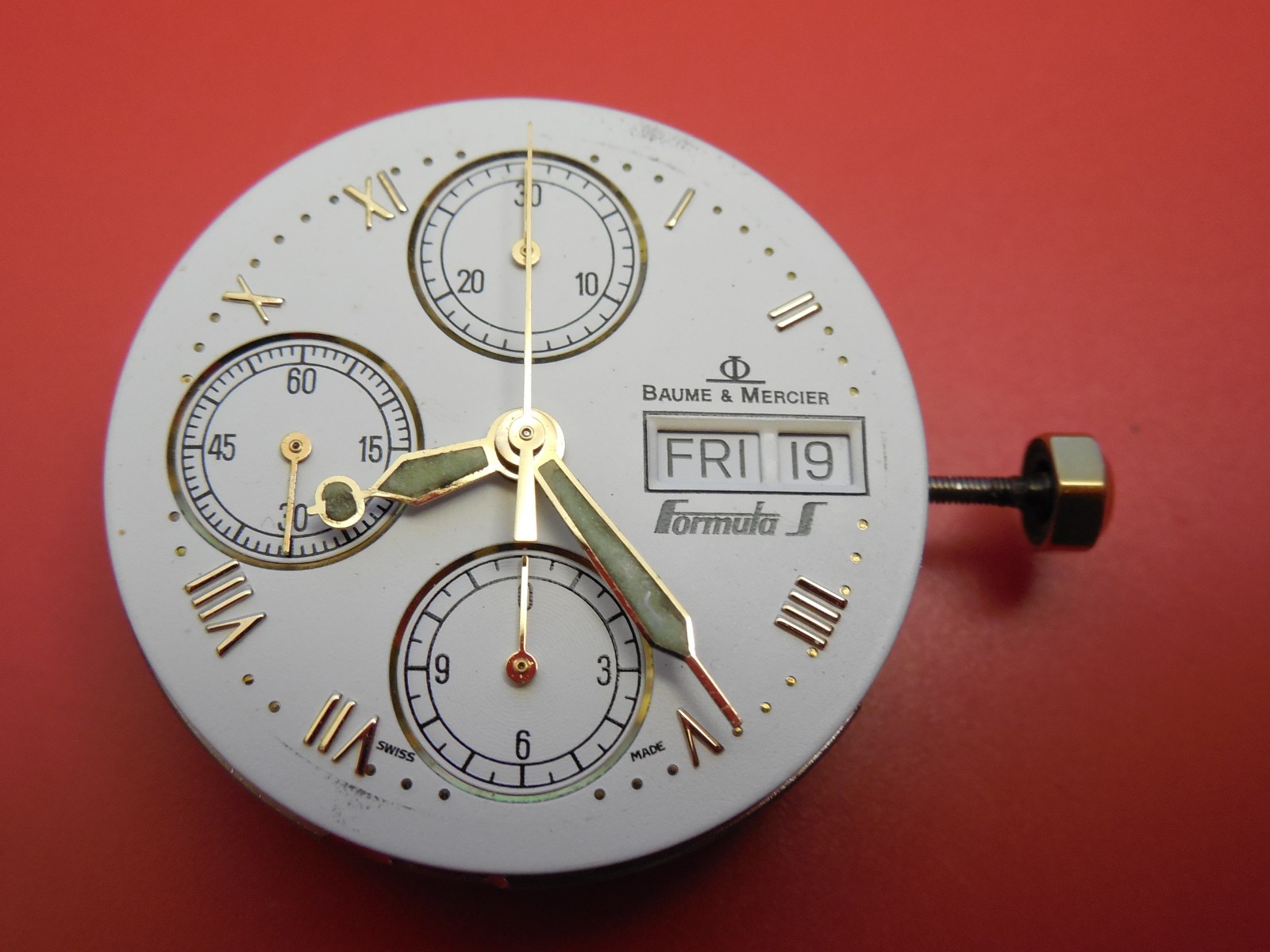 BAUME MERCIER BM 13750 AUTOMATIC CHRONOGRAPH DAY DATE MOVEMENT 7750 FOR REPAIR