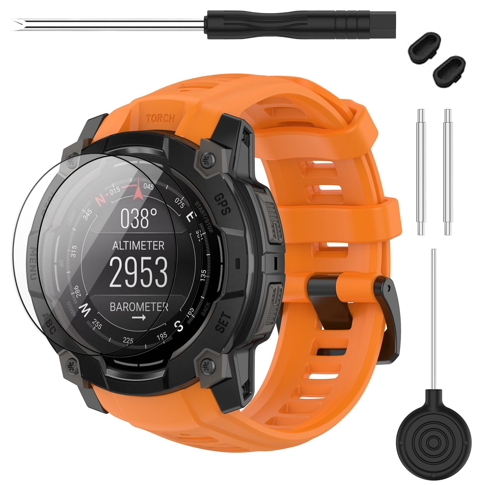 TopPerfekt Band Compatible with Garmin Instinct 3 45mm/50mm, Soft Silicone Re…