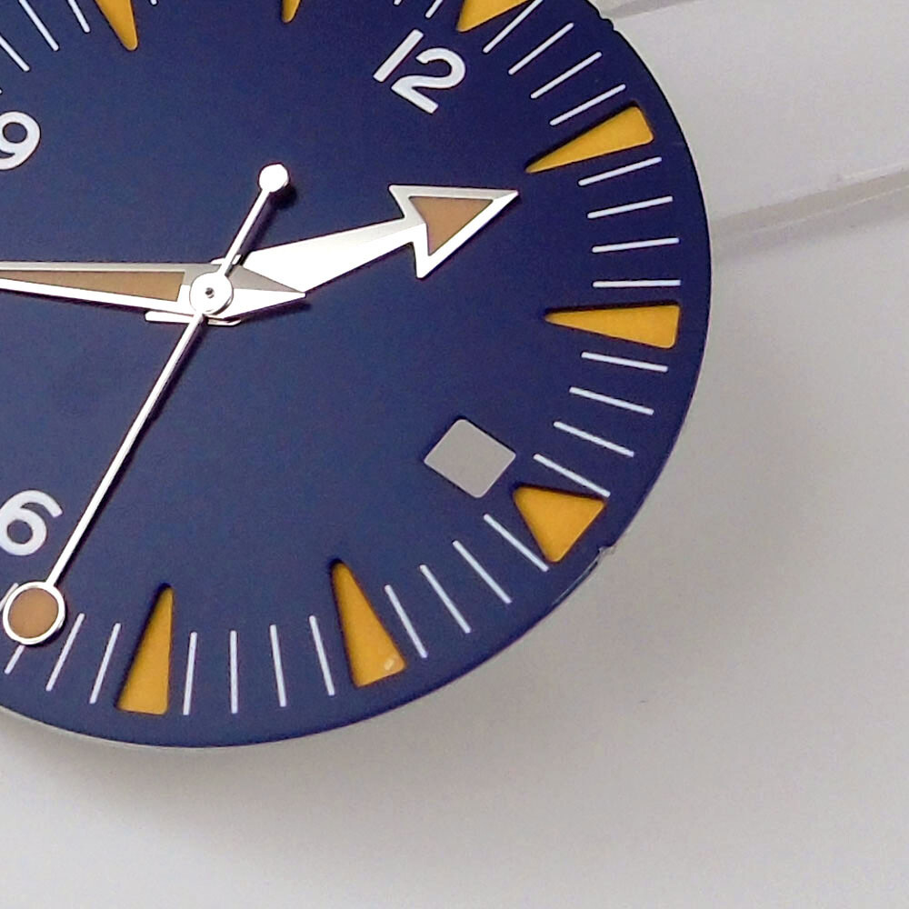 Black/Blue 31mm Watch Dial Parts For NH35 Automatic Movement With Date Window