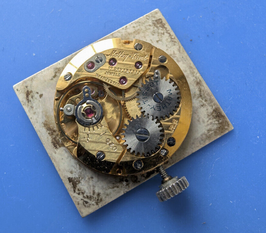 VINTAGE MENS MATHEY TISSOT 201 WRISTWATCH MOVEMENT RUNNING