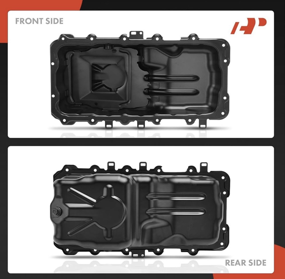A-Premium Engine Oil Pan Sump with Drain Plug Compatible with Ford F-150 F150…