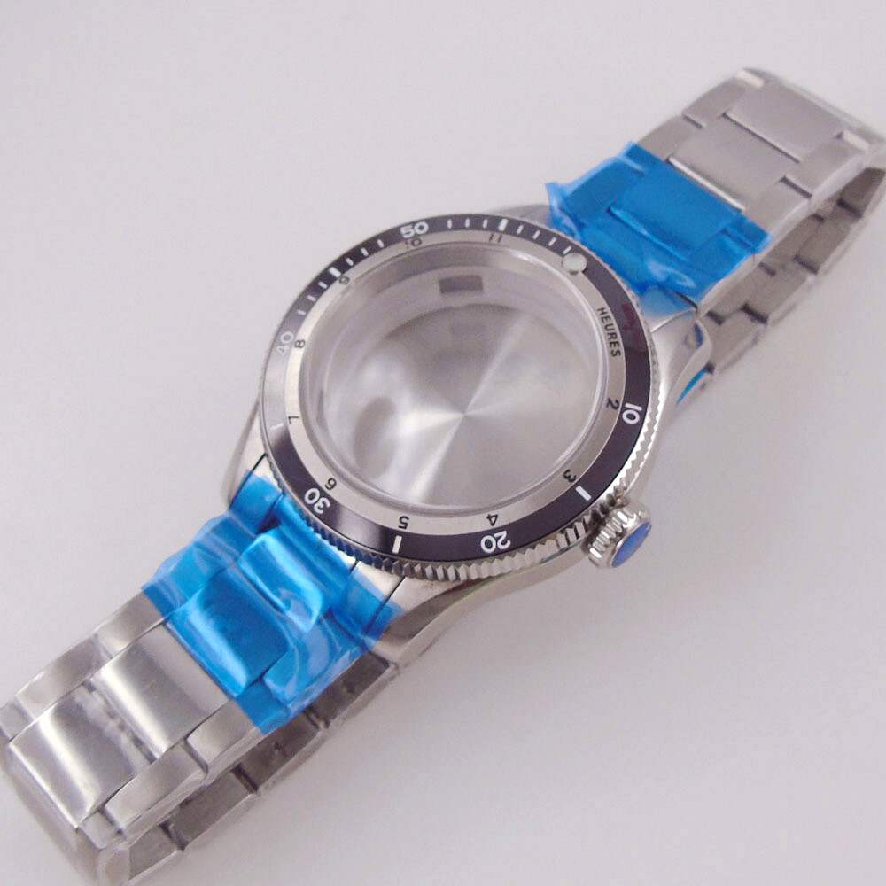 40mm Double Bow Domed Sapphire Crystal Watch Case Accessories for NH35 NH36 NH38