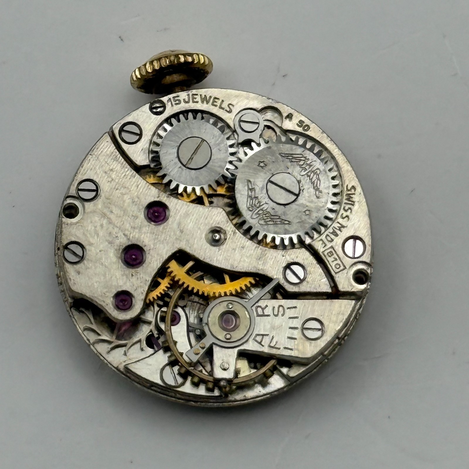 Rotary 810 Watch Movement 15 Jewels Swiss Manual Wind Parts Repair 19.3mm