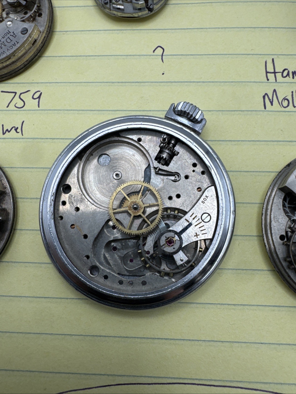 Vintage Pocket Watch Movement Parts lot New Era Benrus Roamer Admiral Van Buren