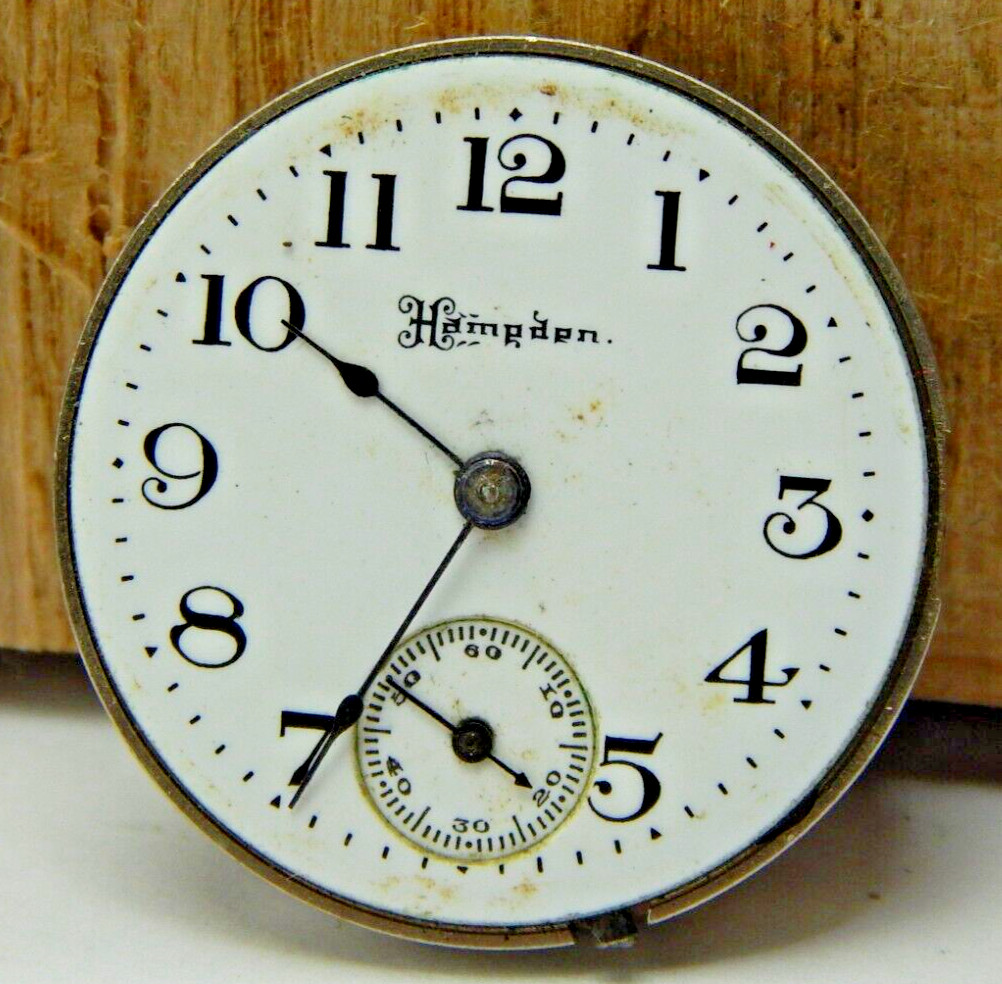 Vintage 1911 Hampden 7 jewel Molly Stark 3/0s lever set pocket watch movement