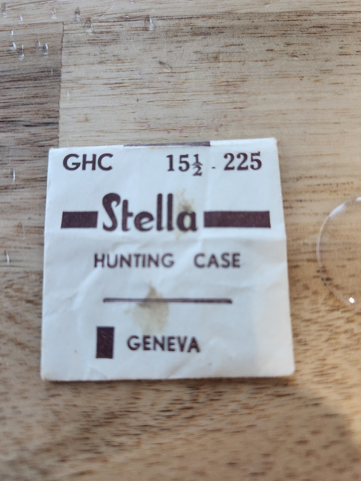 Stella GHC Hunting Case Crystals in size 15 1/2 225, Geneva, 15.5