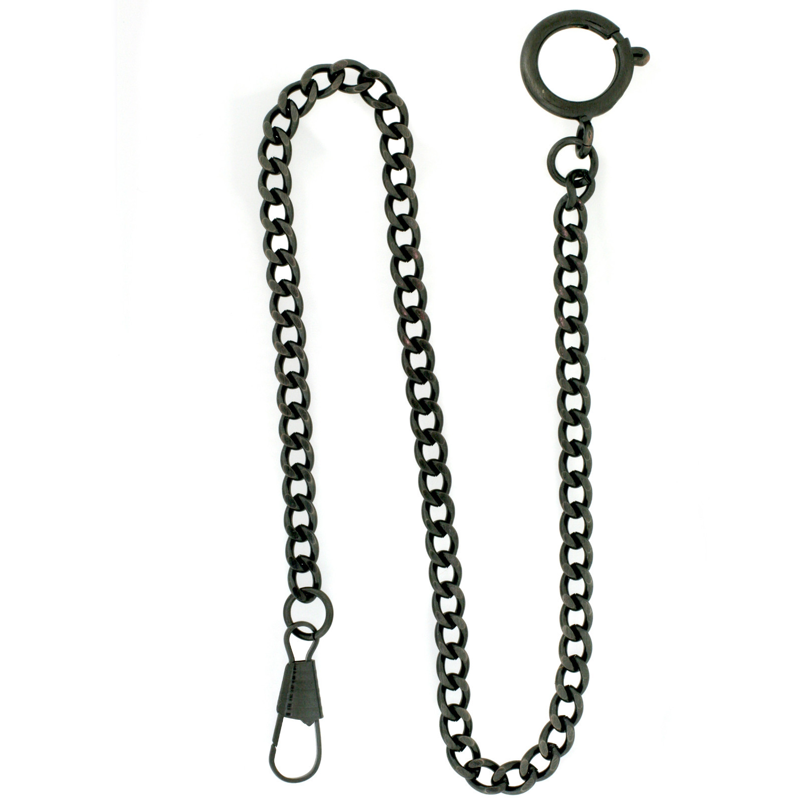 Pocket Watch Chain Fob Curb Design Gunmetal14″