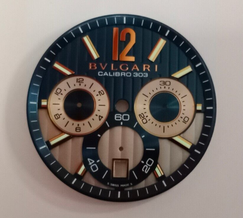BVLGARI DIAGONO CALIBRO 303 WATCH NAVY BLUE DIAL (NOS & 100% ORIGINAL)