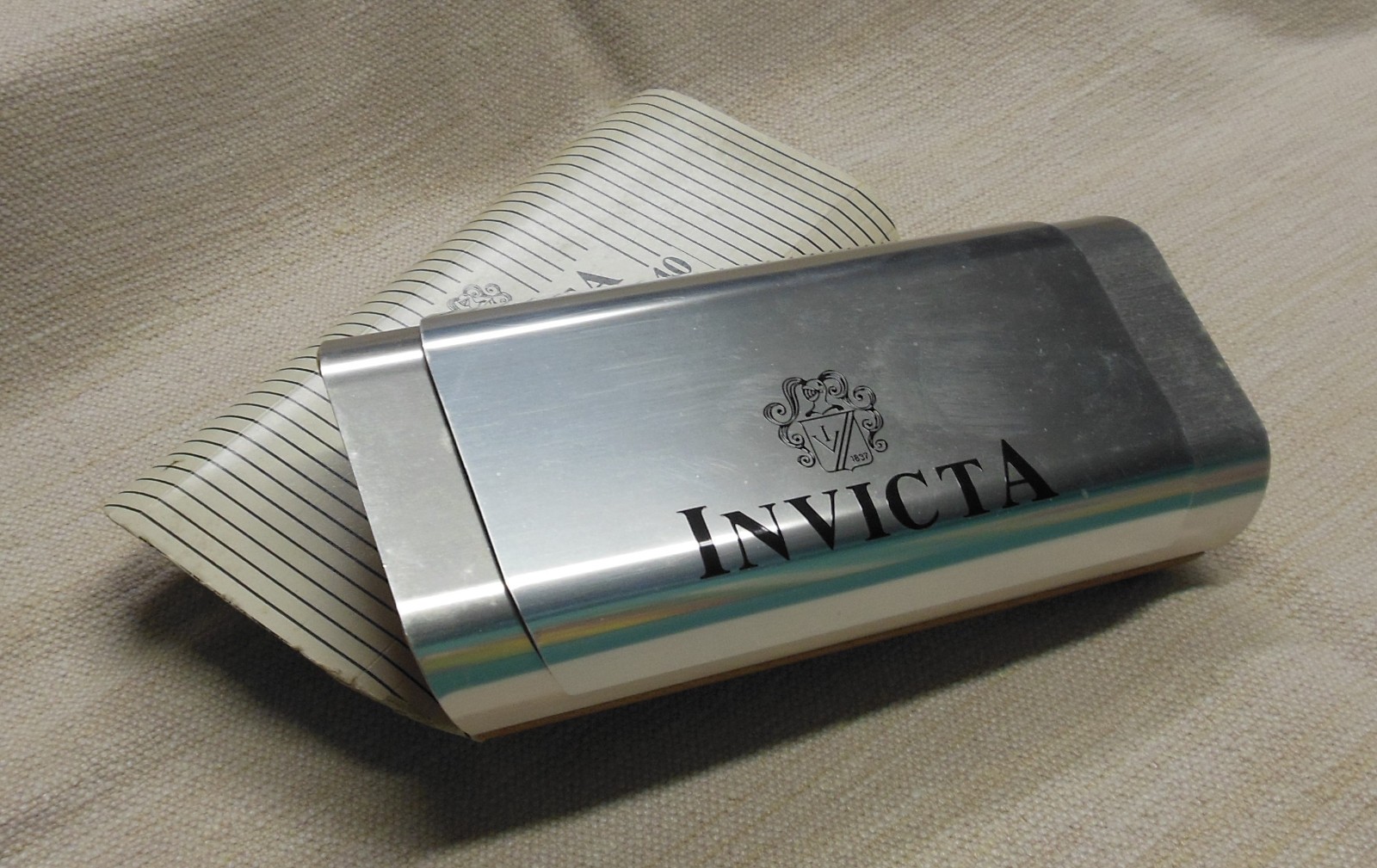 Vintage INVICTA Watch Box – Wood and Aluminum – 1990s