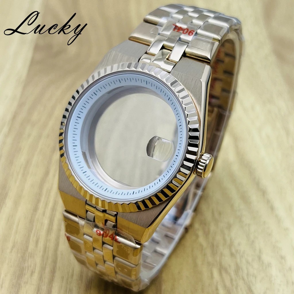 Rose Gold Land Dweller NH35 Mod Kit Style 39.5mm Case Sapphire Steel Watch Parts