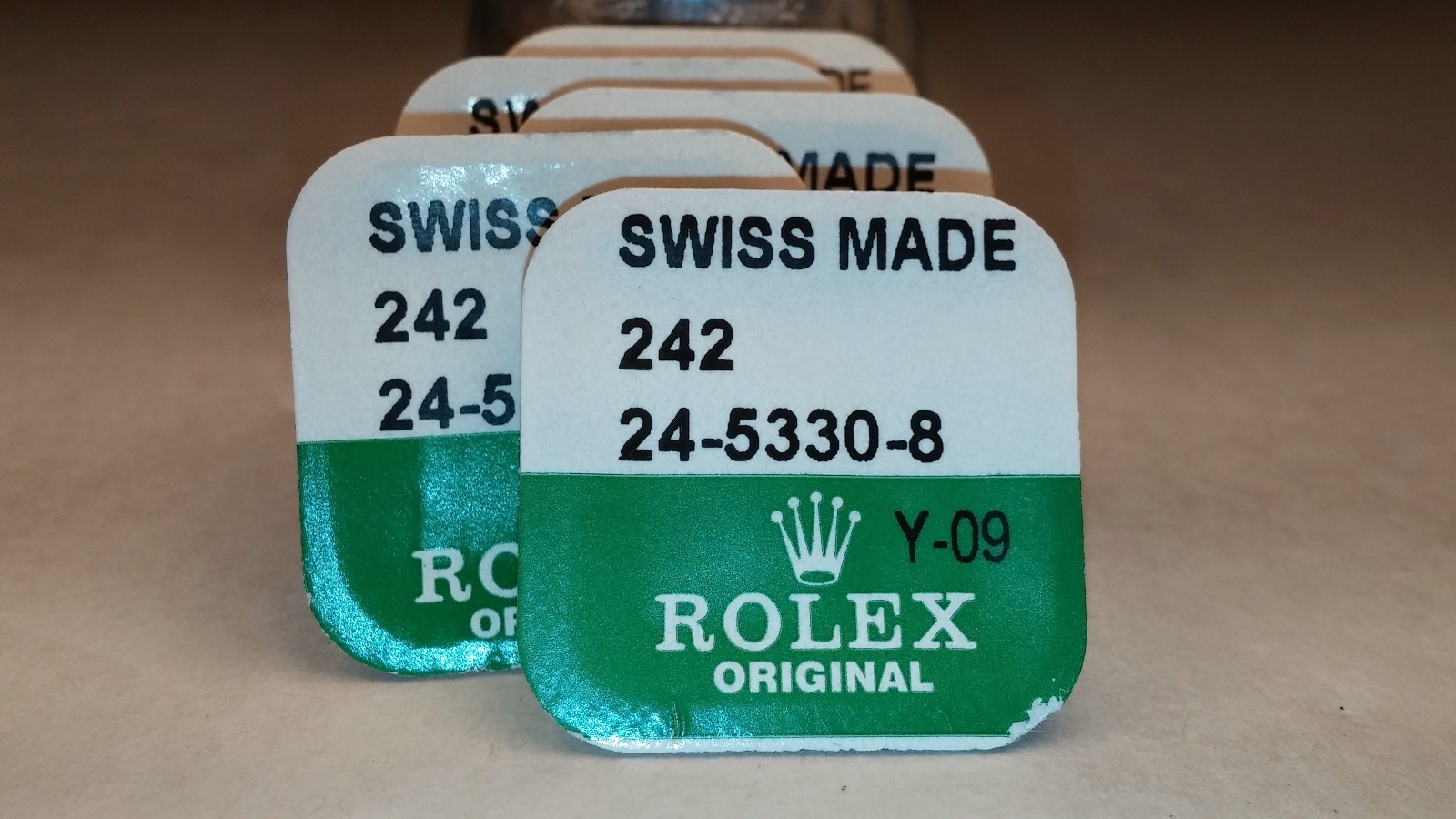 Rolex 24 5330-8 Gold tube with gasket, NEW, Sealed, for watch repair/parts