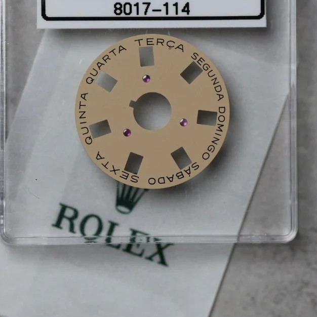 NEW Rolex 1555-8017-114 Day Indicator Disc DAY-DATE Champagne Portuguese