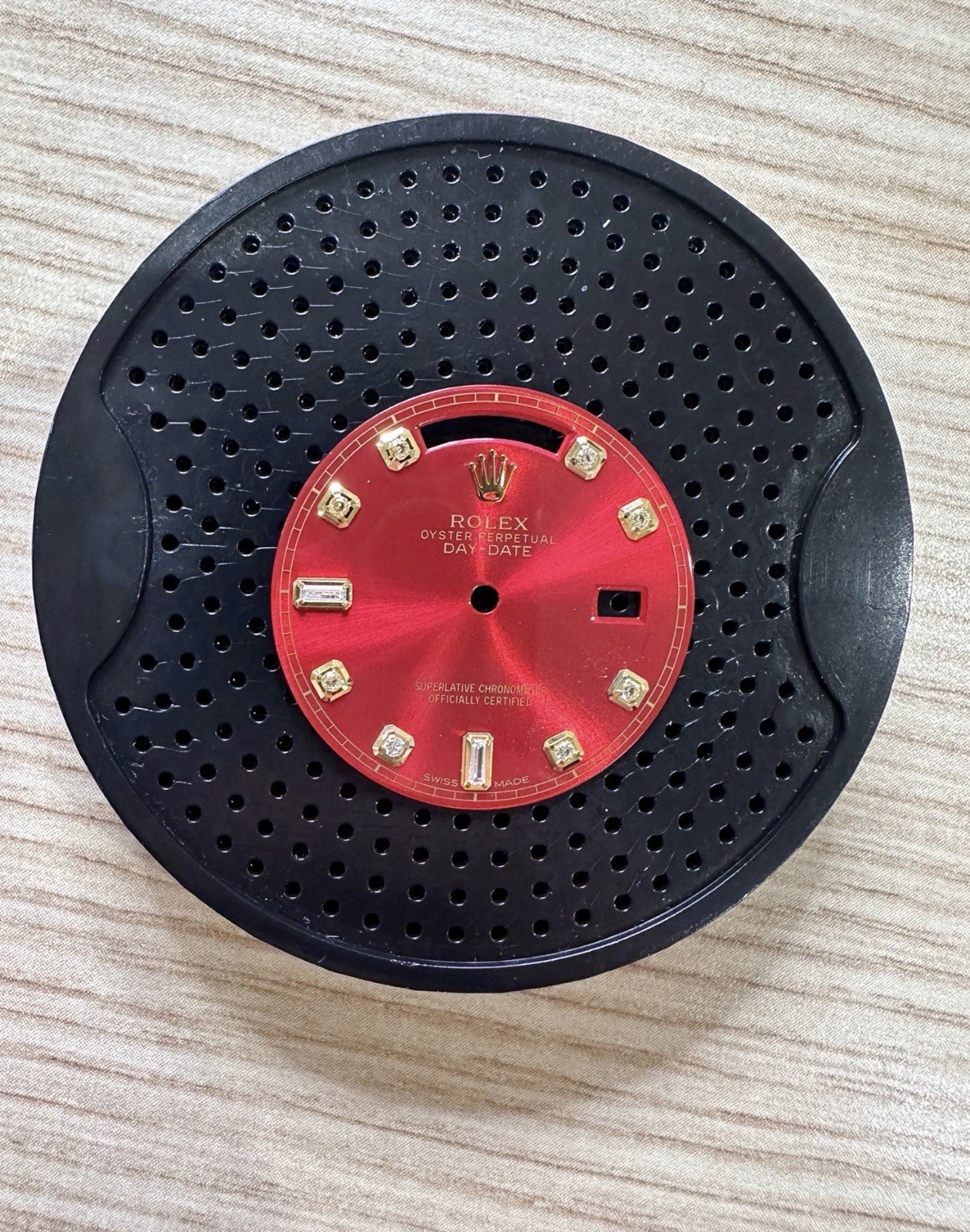 Dial Fits 118238 18238 CZ Red Baguette Day-date x 3155 3055