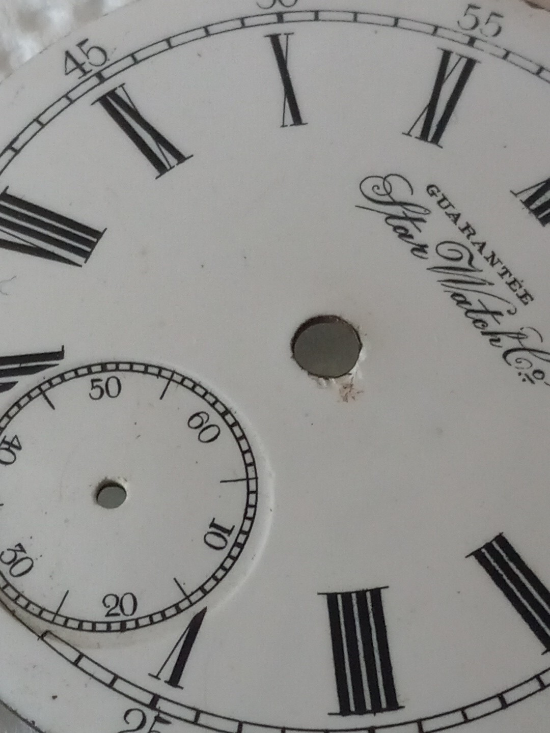 ANTIQUE STAR WATCH CO. POCKET WATCH PORCELAIN DIAL ROMAN #