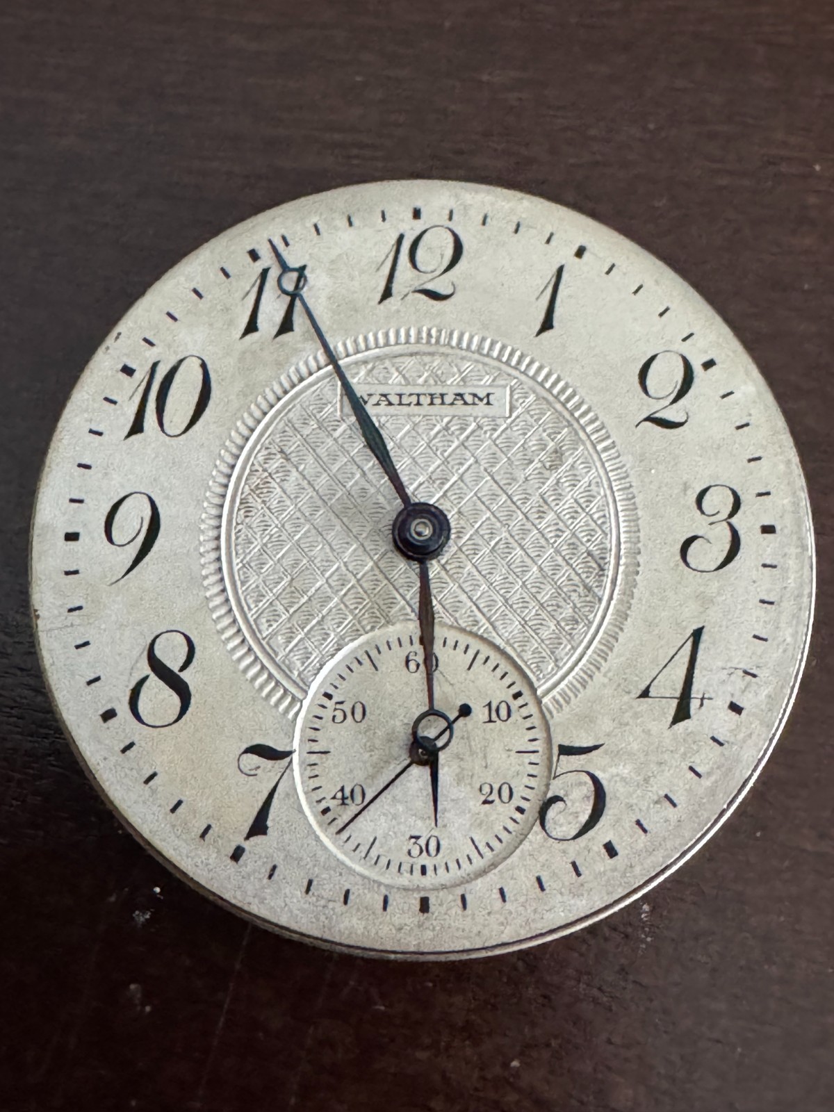 VINTAGE 16 SIZE WALTHAM P.S. BARTLETT POCKET WATCH MOVEMENT M# 1908 KEEPING TIME