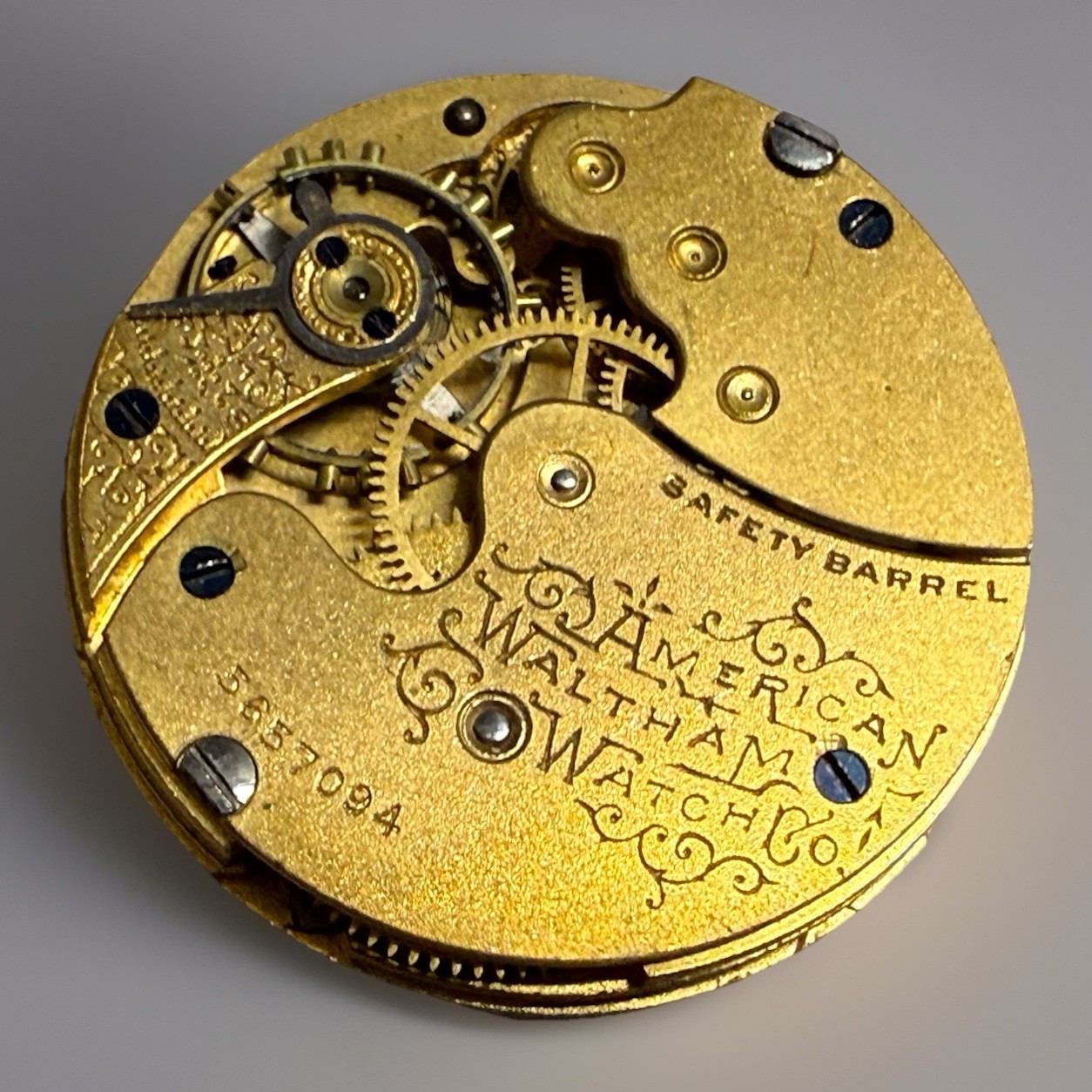 ⌚✨ Antique AMERICAN WALTHAM “Safety Barrel” Pocket Watch Movement + Dial