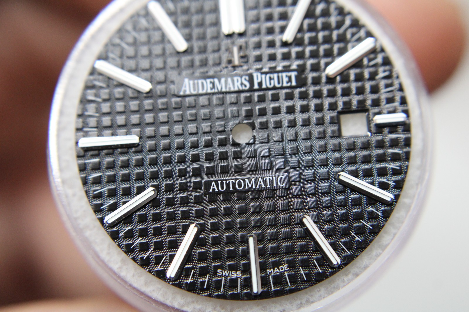An Authentic Audemars Piguet Royal Oak Black with Grande Tapisserie Pattern # 10