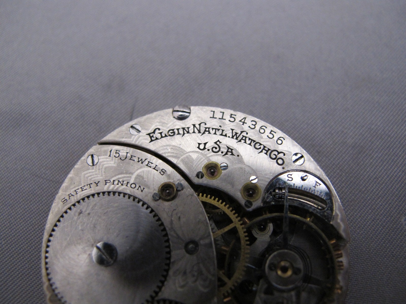 ELGIN Grade 315 Model 3 12S 15J Pocket Watch Movement-3/4 Plate-1905 #11543656