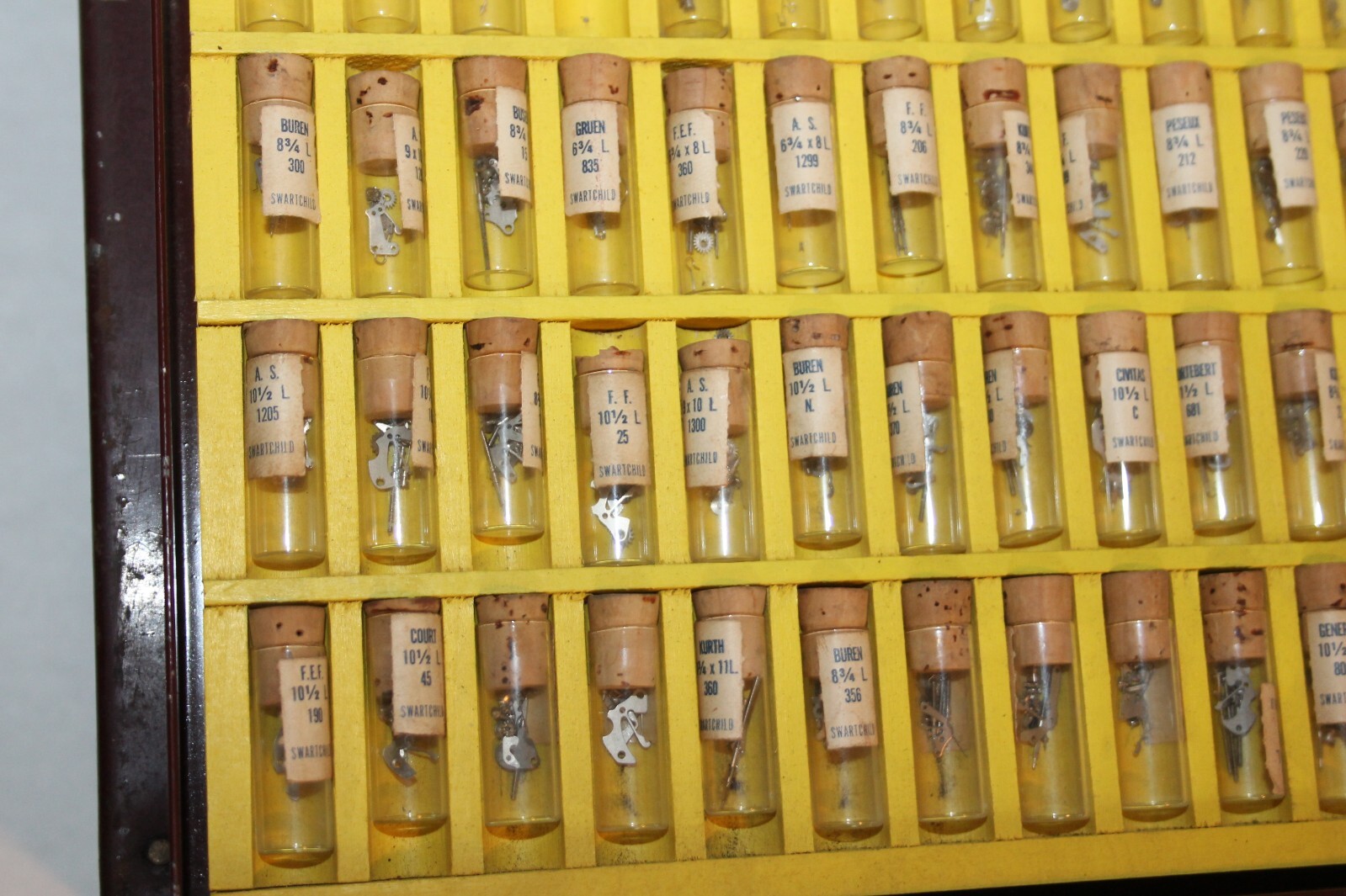 Swartchild & Co 2 Drawer Metal Cabinet w/ 217 vials Swiss Staffs & Stems