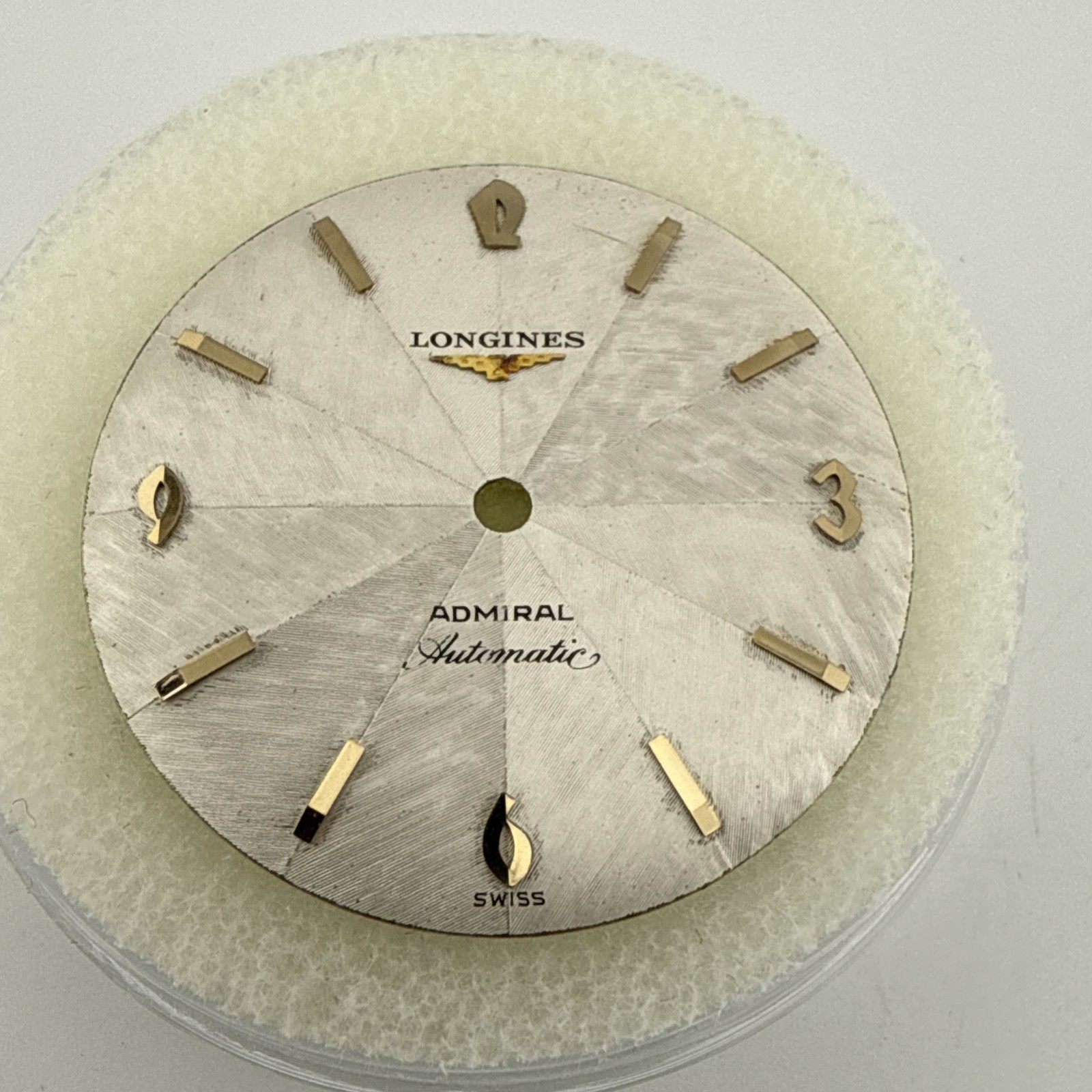 Longines Admiral Day Automatic Silver & Gold Textured Watch Dial 30.5mm NOS