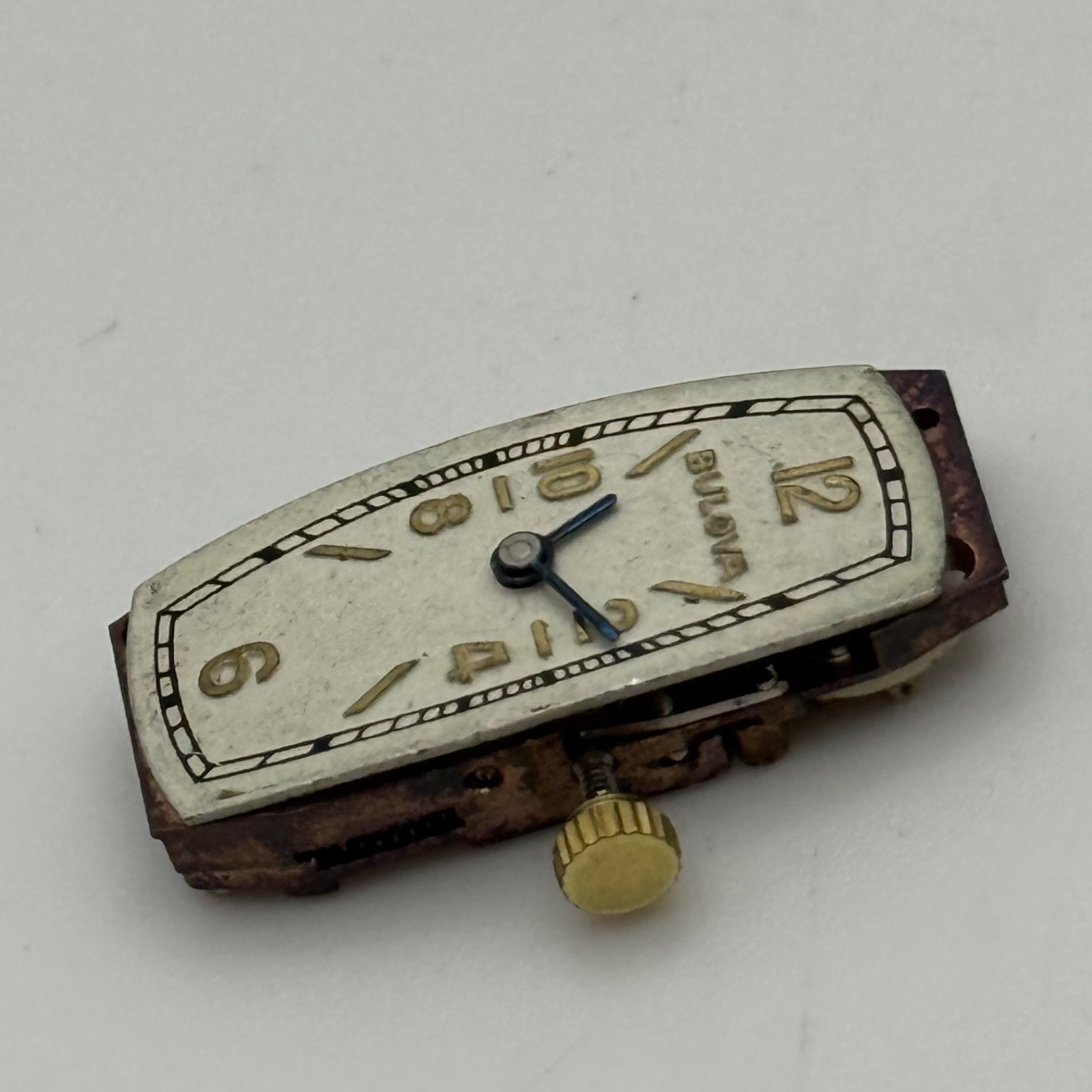 Bulova Watch Movement Baguette Tank Nicolet Ladies Vintage Swiss For Parts 9mm