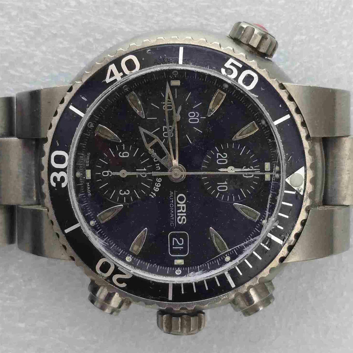 ORIS AQUIS TITAN Chronograph. Ref: 7542. Cal: ETA-7750. For Repairs