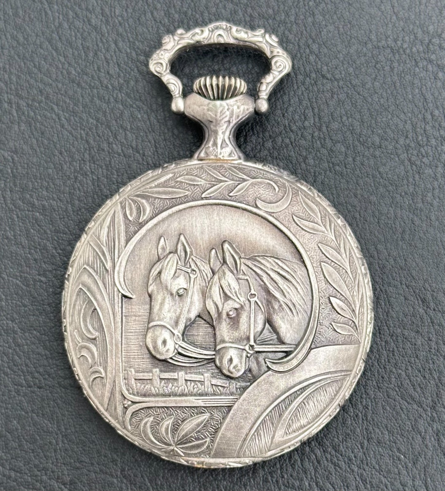 POCKET WATCH CASE ETA UNITAS 6497 OR 6498 SWISS MADE HORSE 48MM NOS STOCK 70/80s