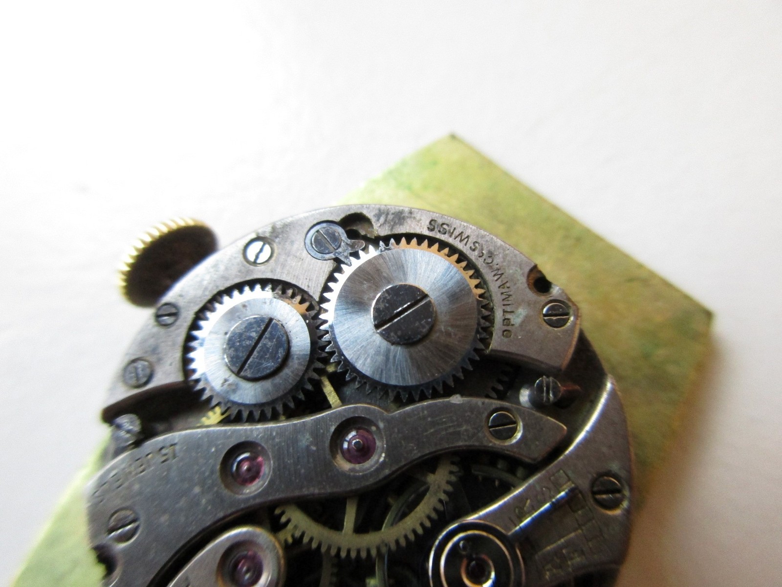 Optima Watch co Swiss 3 adj. vintage watch movement – running