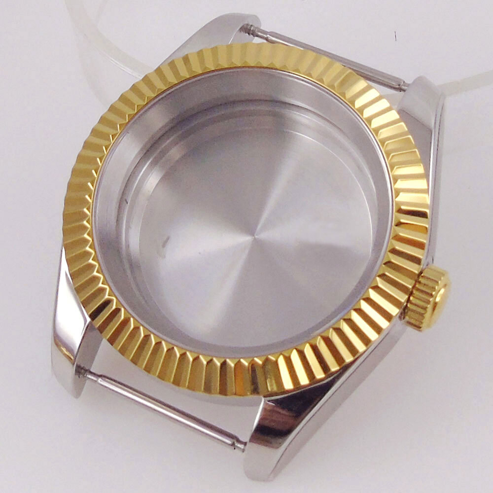36MM 39MM Silver Black Rose Gold 20ATM Watch Case Fluted Bezel fit NH35 PT5000