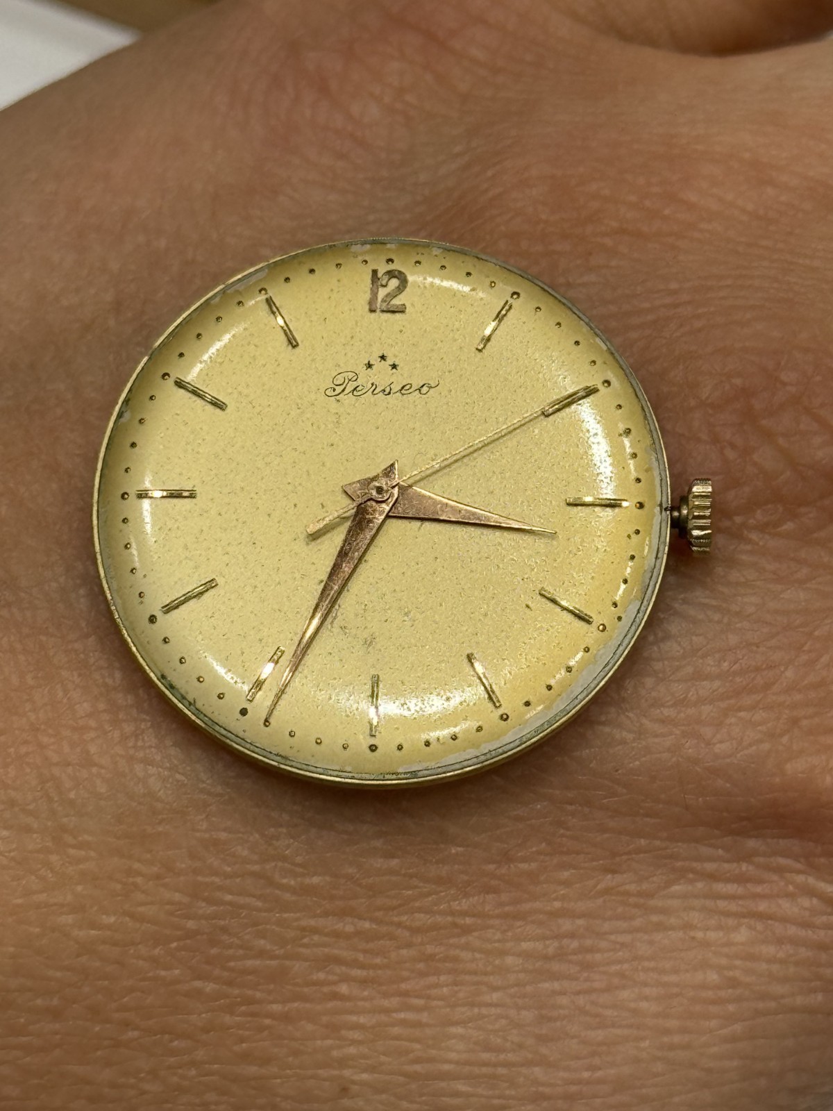 Perseo Movement & Dial Manual Cal.689 Swiss Made 17 Jewels Runing