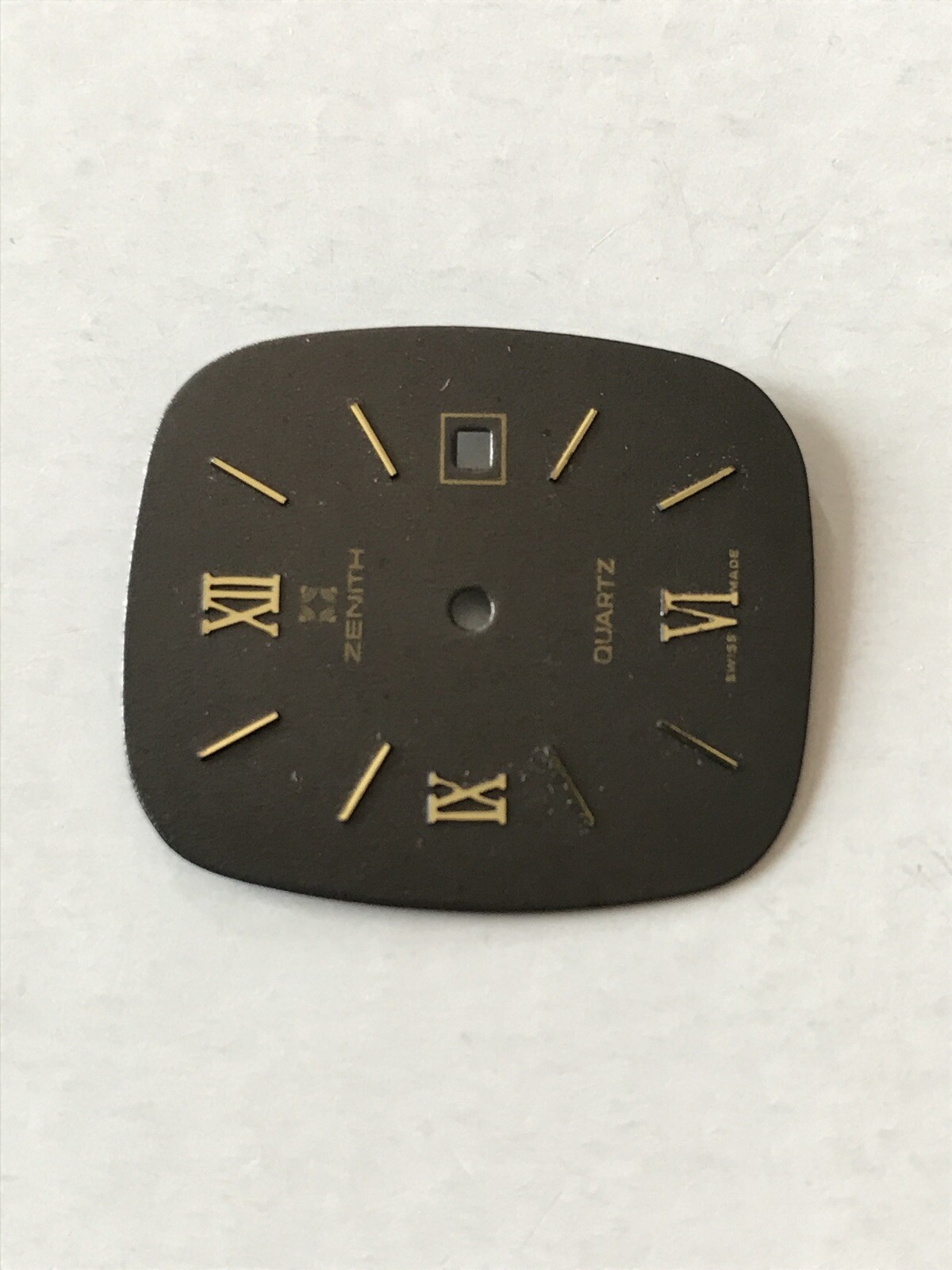 ZENITH Vintage Dial for Quartz, 24.7 x 28.5mm, Dark Grey, NOS