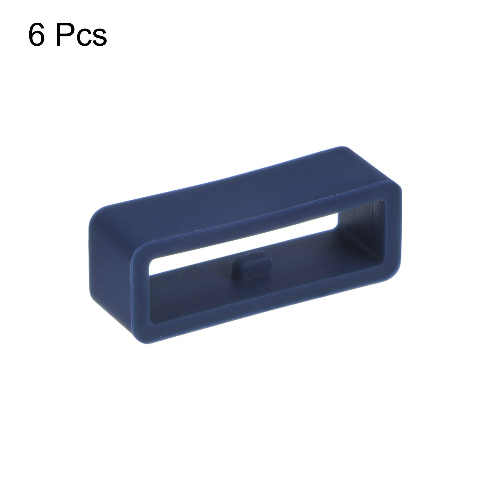 6pcs Watch Strap Loop Fastener Rings 20mm Rubber Watch Holder Keeper Navy Blue