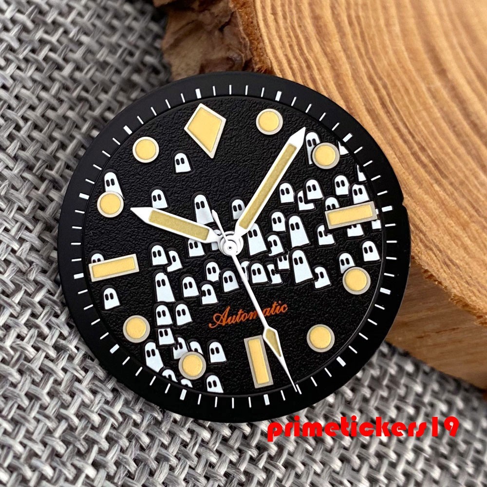Luminous 29mm Ghost Watch Dial Face Fit NH35 NH38 Miyota82 PT5000 For 50-Fathoms
