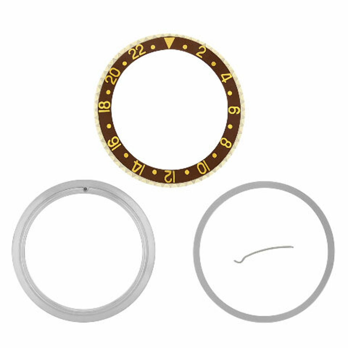 Brown Aluminum Replacement Bezel Insert Retainer 37.70mm x 30.70mm For Rolex GMT