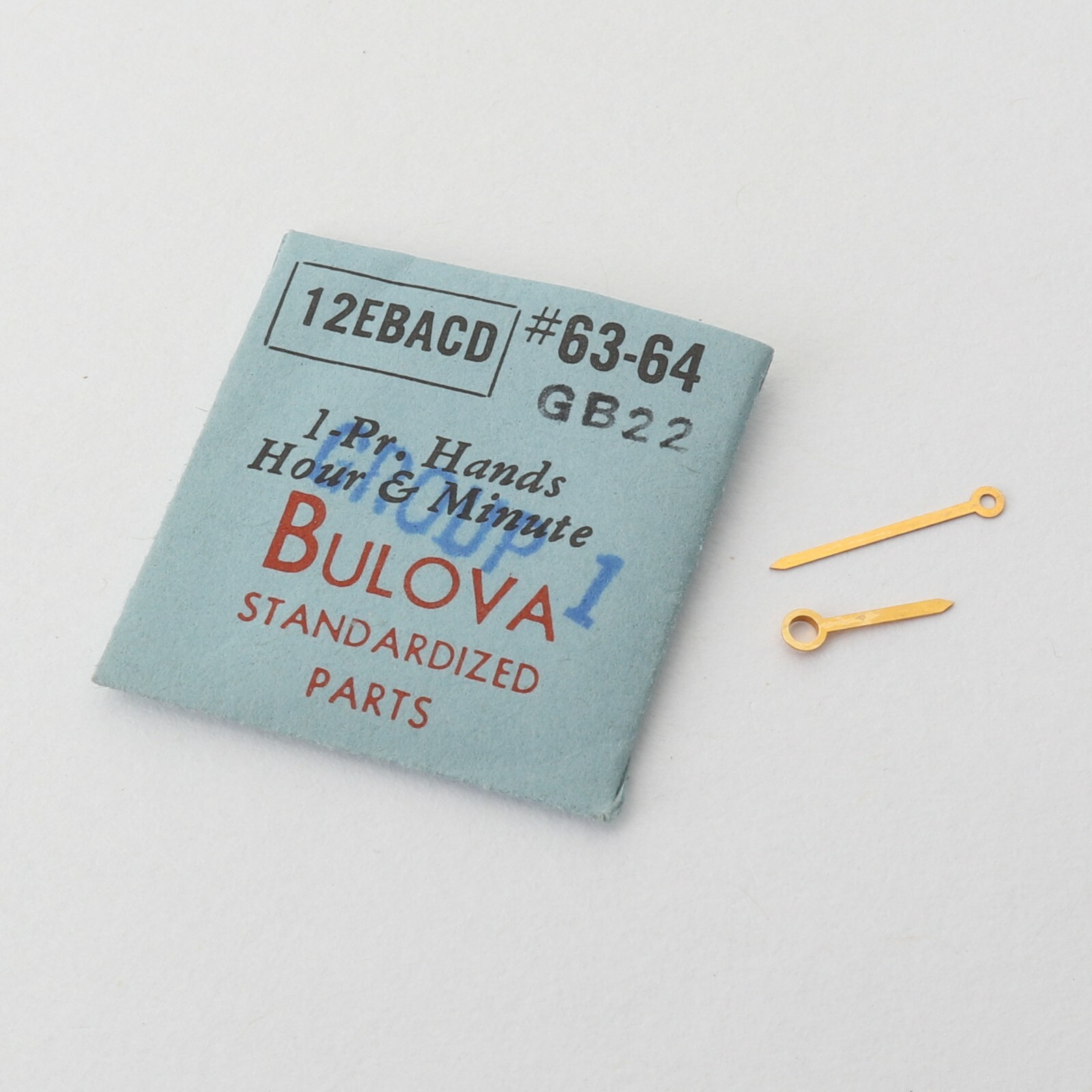 Genuine Bulova Watch 12EBACD Pair Hands Hour & Minute GB22 #63-64 NOS (C4D6)