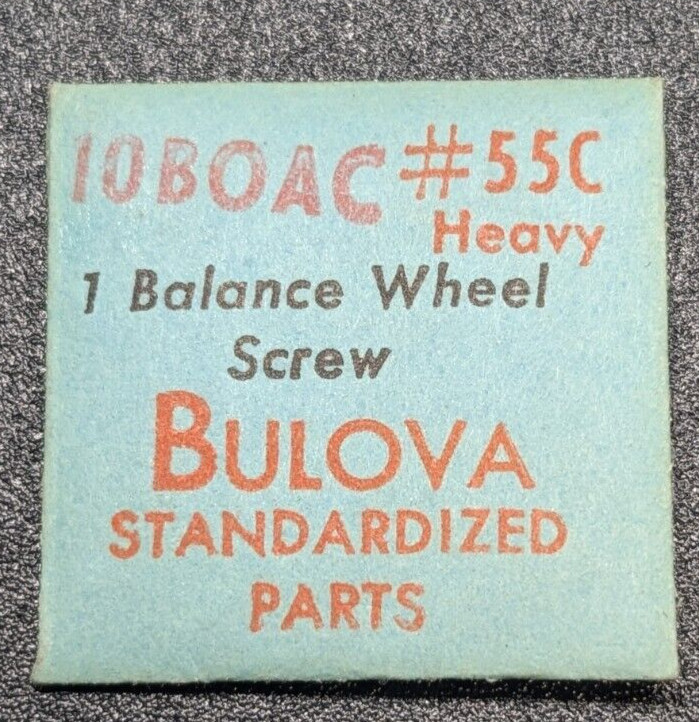 NOS NEW Genuine Bulova Cal. 10BOAC – Watch Heavy Balance Wheel Screw – Part# 55C