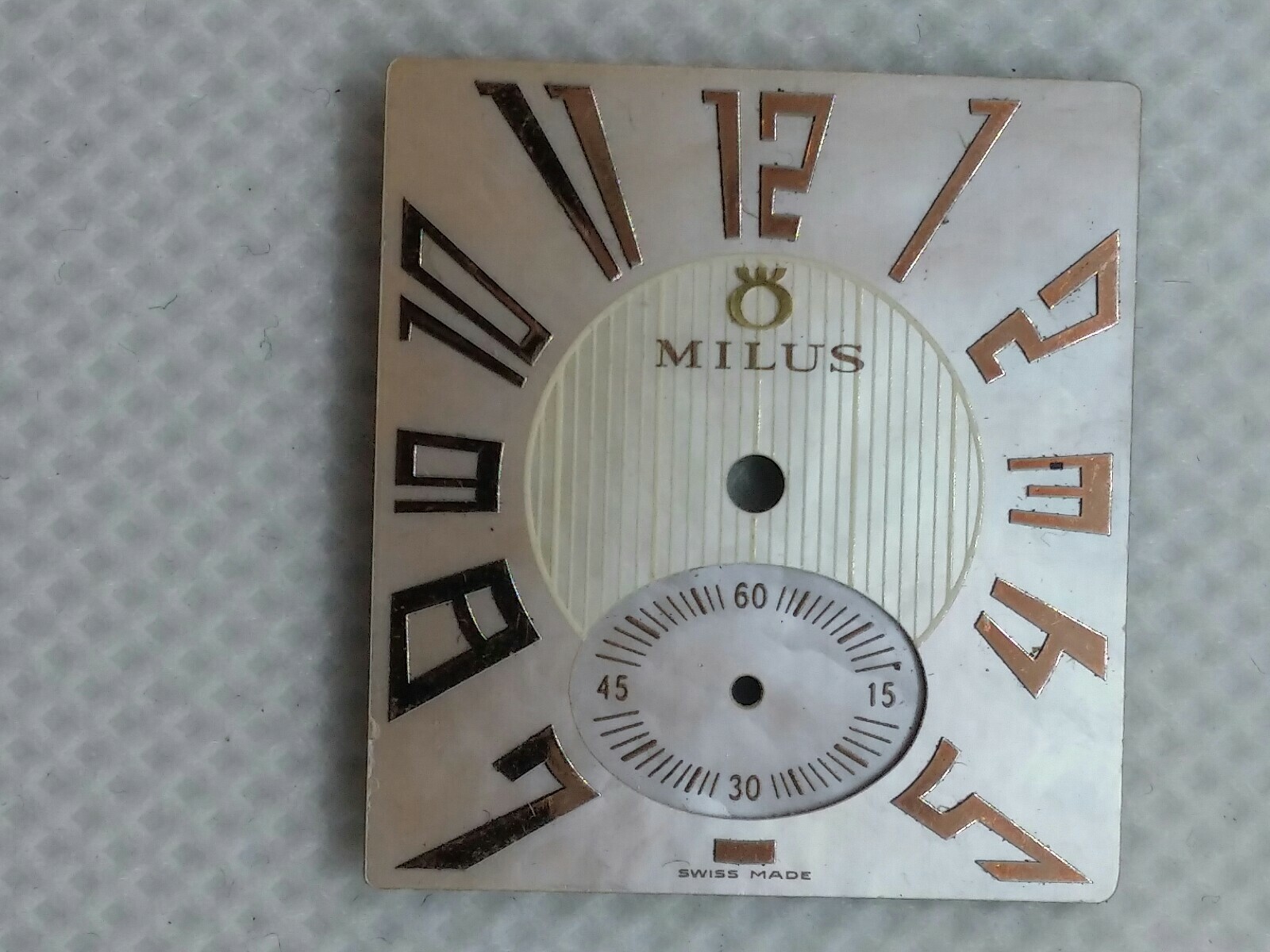 Milus dial watch 23 mm x 25 mm for parts or repair or collections