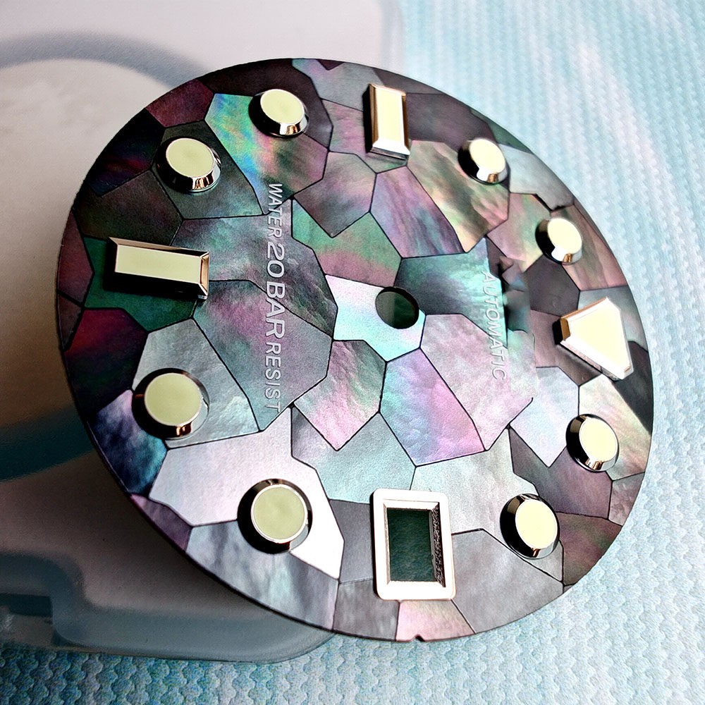 High Quality MOP Natural Black Mother Of Pearl Watch Dial 28.5mm for NH35 36 4R
