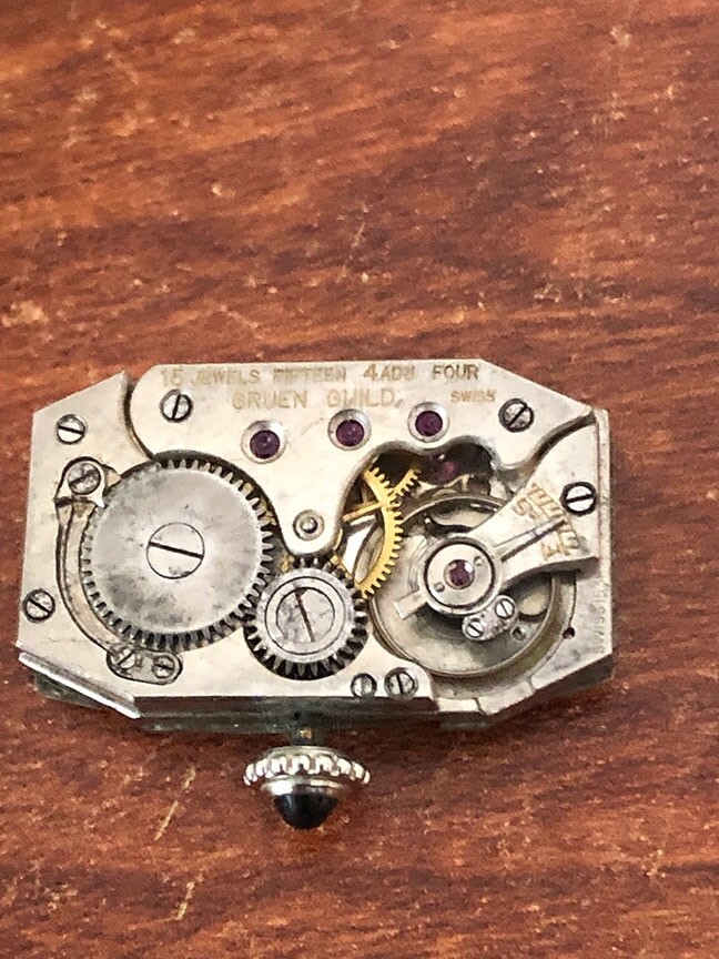 Gruen 153 Watch Movement Guild 15 Jewel For Repair
