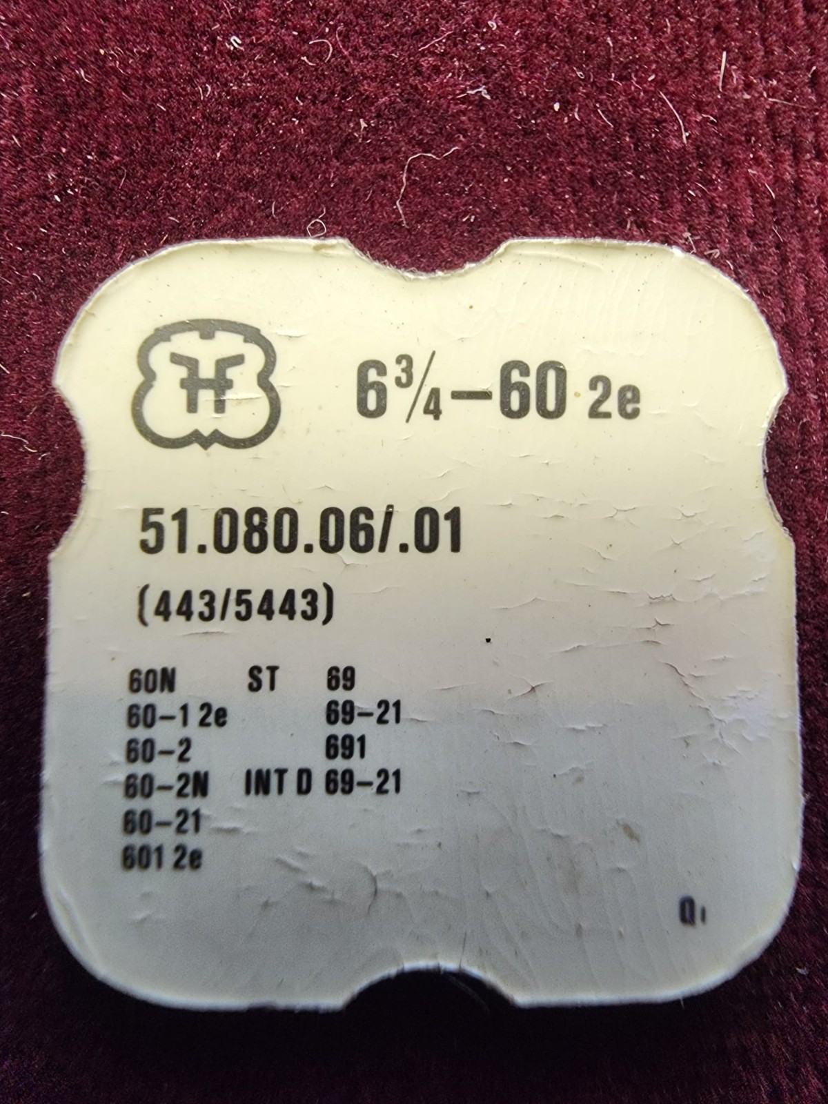 Vintage H 6¾–60 2e Swiss Watch Parts #51.080.06/.01 (443/5443) – Lot of 3 Packet