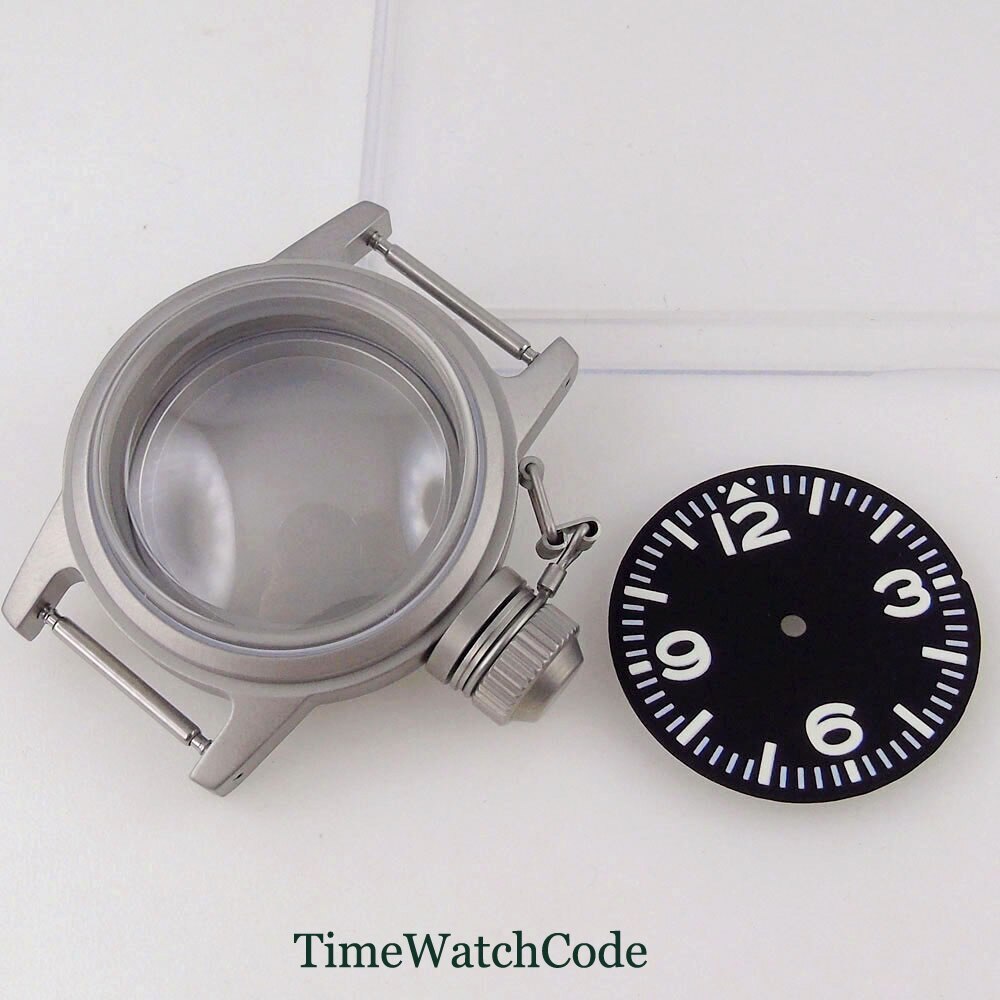 36mm Sandblasted Watch Case Domed Sapphire Crystal for NH35 ETA2824 PT5000 20ATM