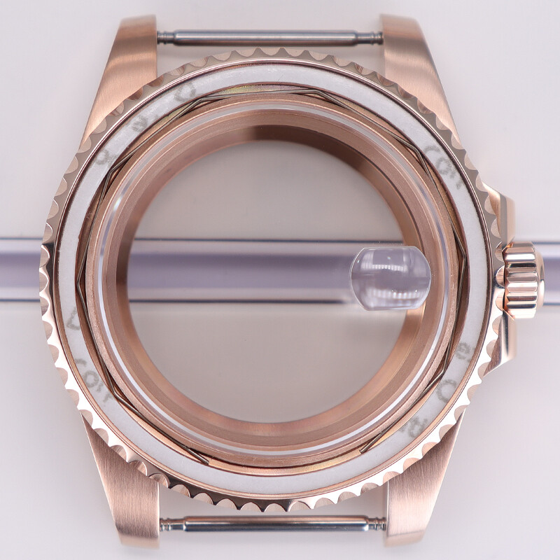 40mm Rose gold Watch Cases sapphire glass For Seiko Nh35 Nh36 Movement SUB GMT